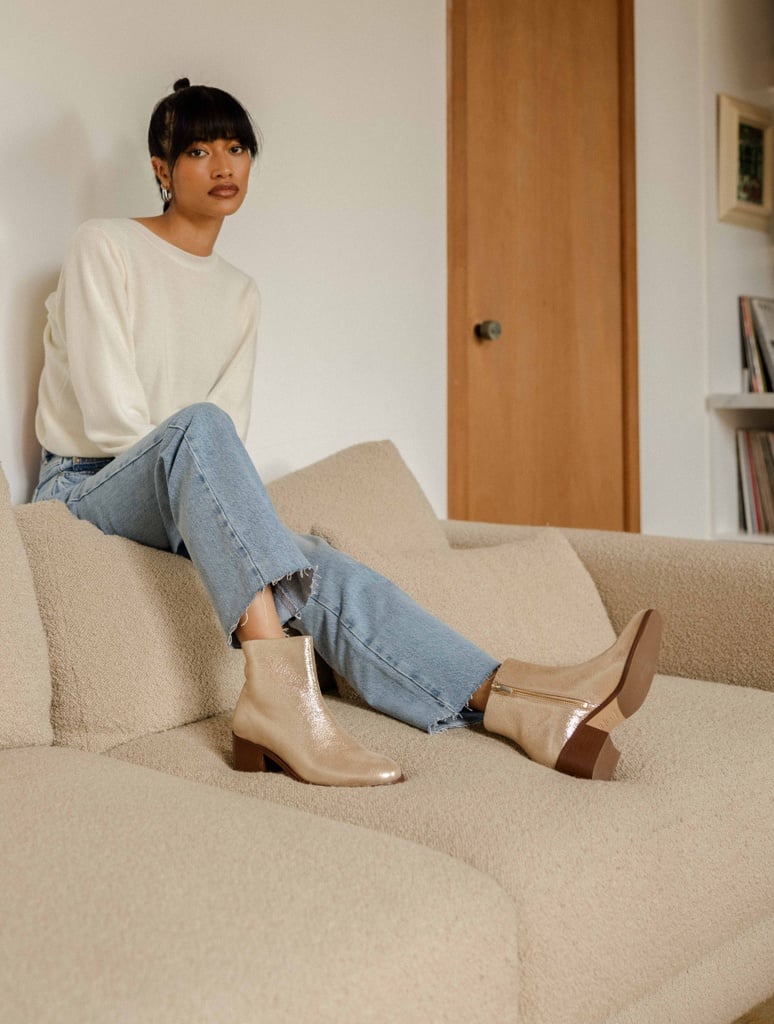 Flache Stiefel : Léa - Iridescent Champagne