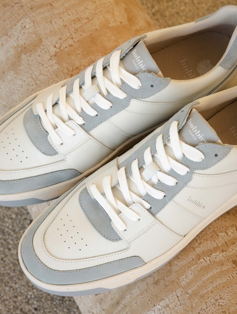 Baskets : Cyrus - Off-White & Frosted Blue