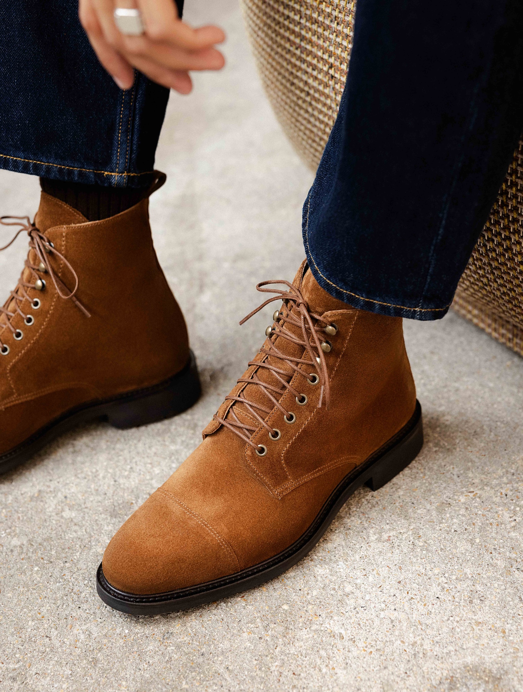Bottines à lacets marron femme - Galeries Lafayette
