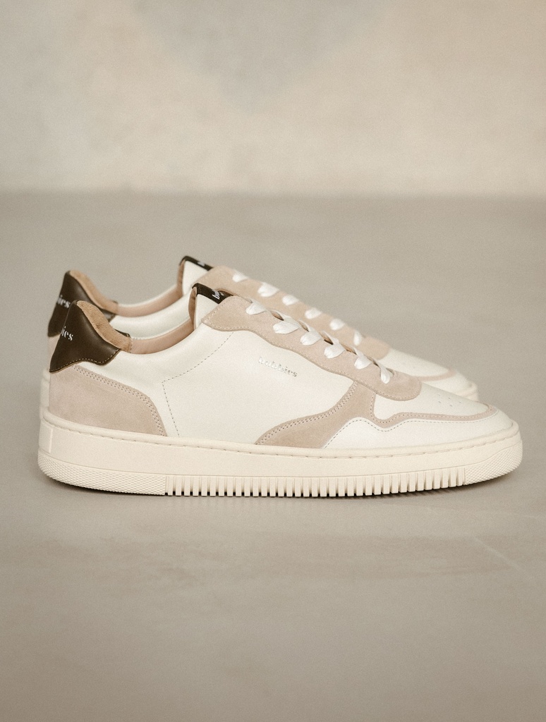 Baskets : Travis - Off White & Khaki Tartufo