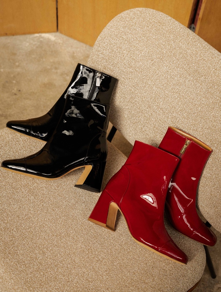 Heeled Boots : Aline - Lacquered Black