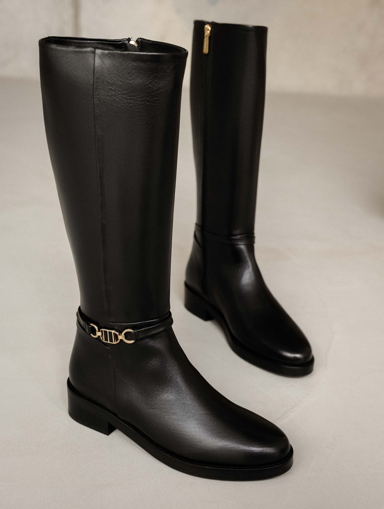 Knee High Boots : Bianca - Passion Black