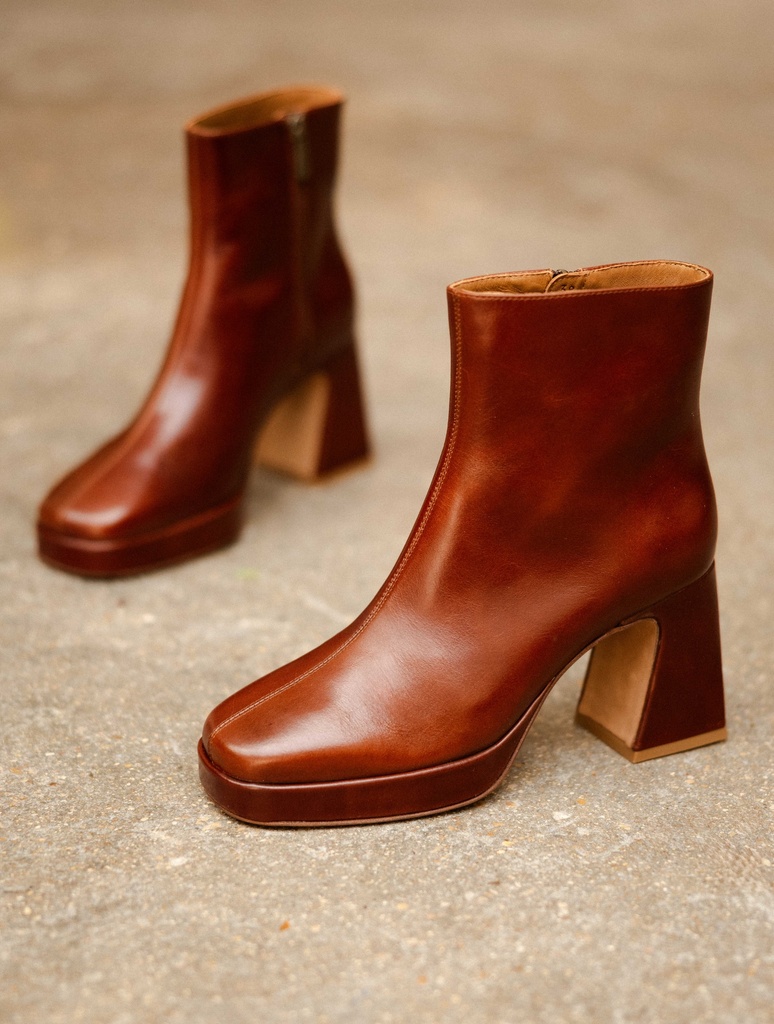Heeled Boots : Inès - Chestnut