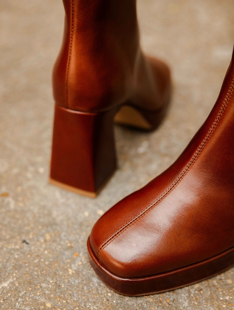 Heeled Boots : Inès - Chestnut