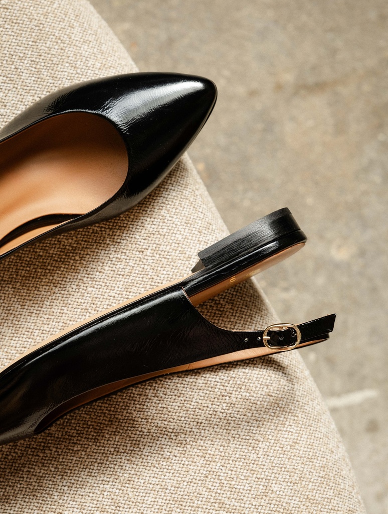 Ballet Flats : Paige - Black Vinyl