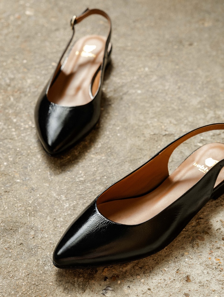 Ballet Flats : Paige - Black Vinyl