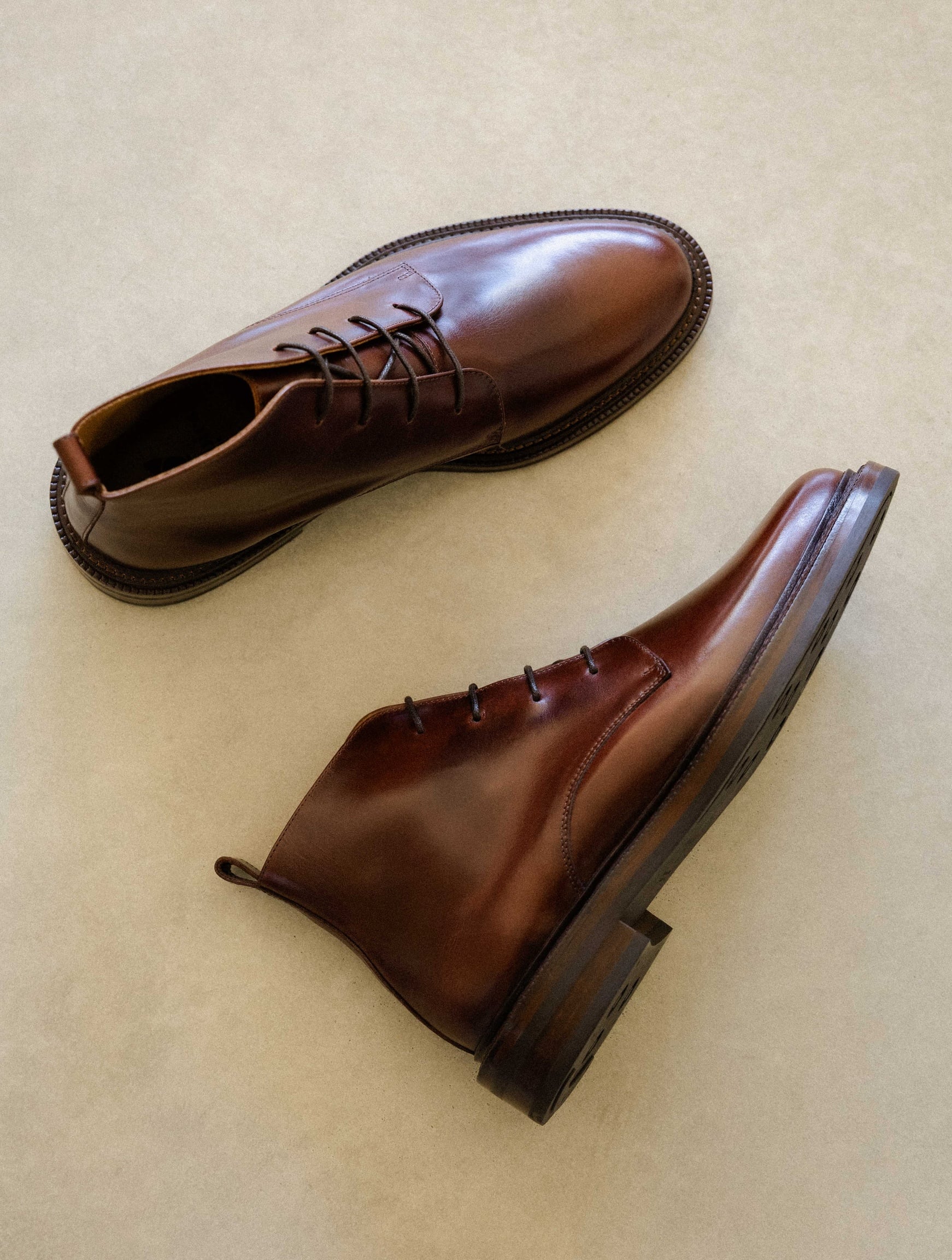 Haïkel Coffee Liqueur - Lace-up boots in brown pull-up leather