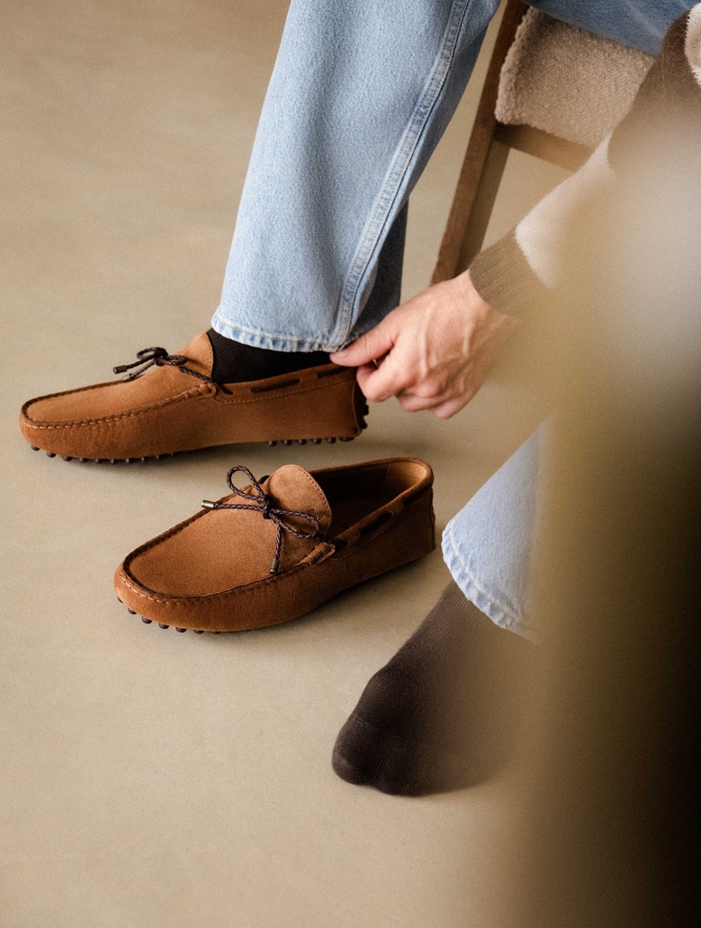 Men's suede driving loafers camel | Lloyd Squirrel | Bobbies