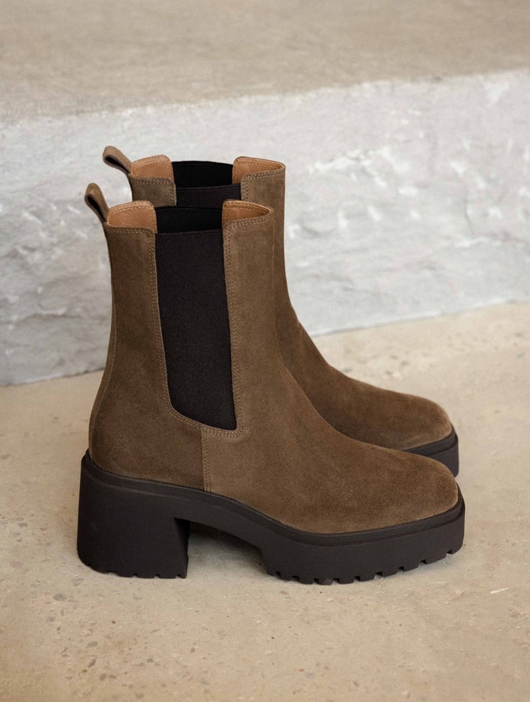 Flat Boots : Amara - Khaki Brown