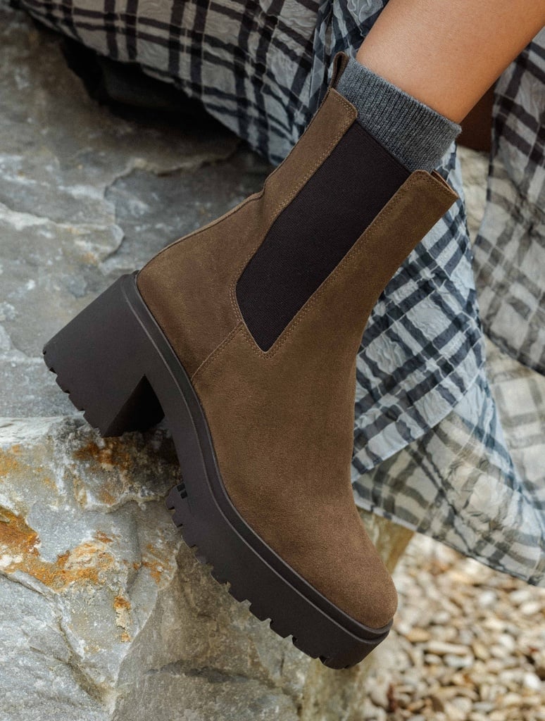 Flat Boots : Amara - Khaki Brown