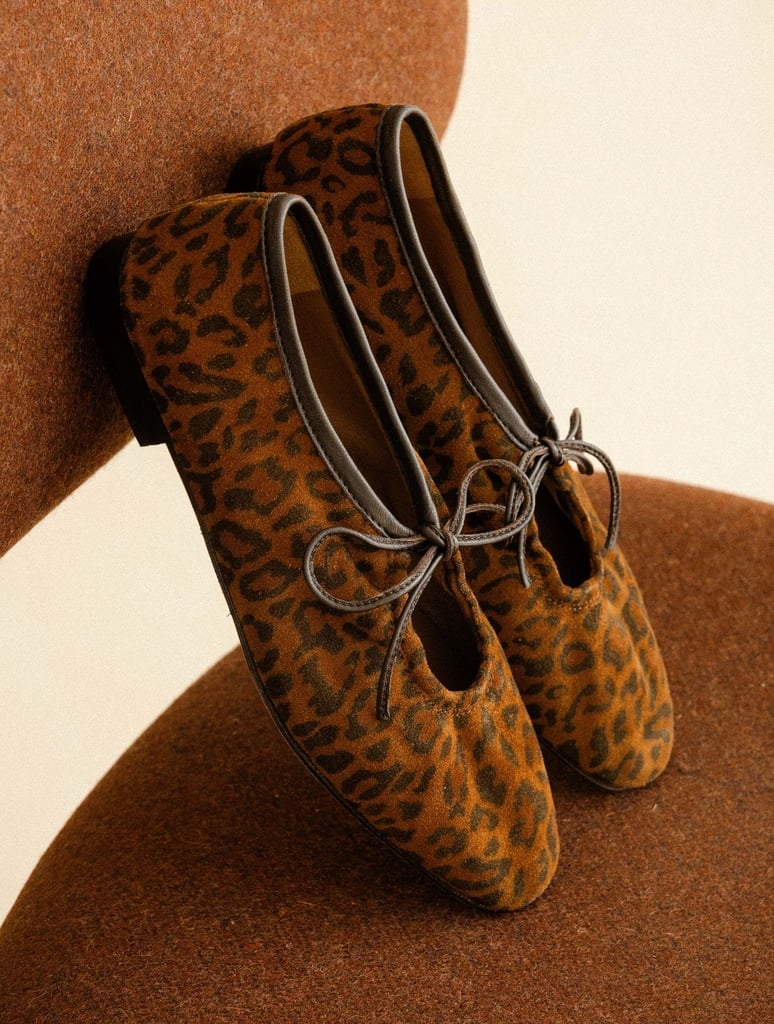 Women's leopard print suede lace-up ballerinas | Faye Wild Leo