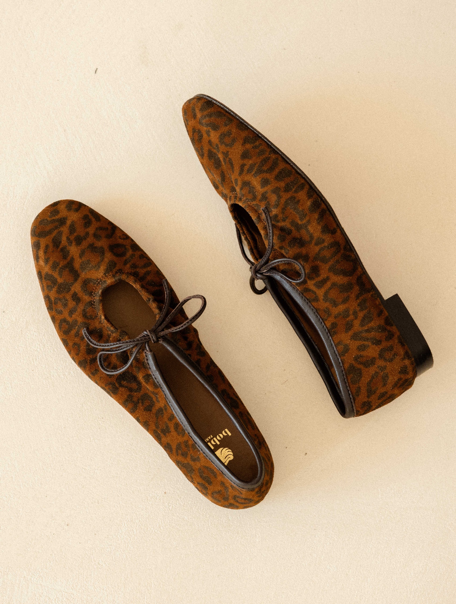 Women's leopard print suede lace-up ballerinas | Faye Wild Leo