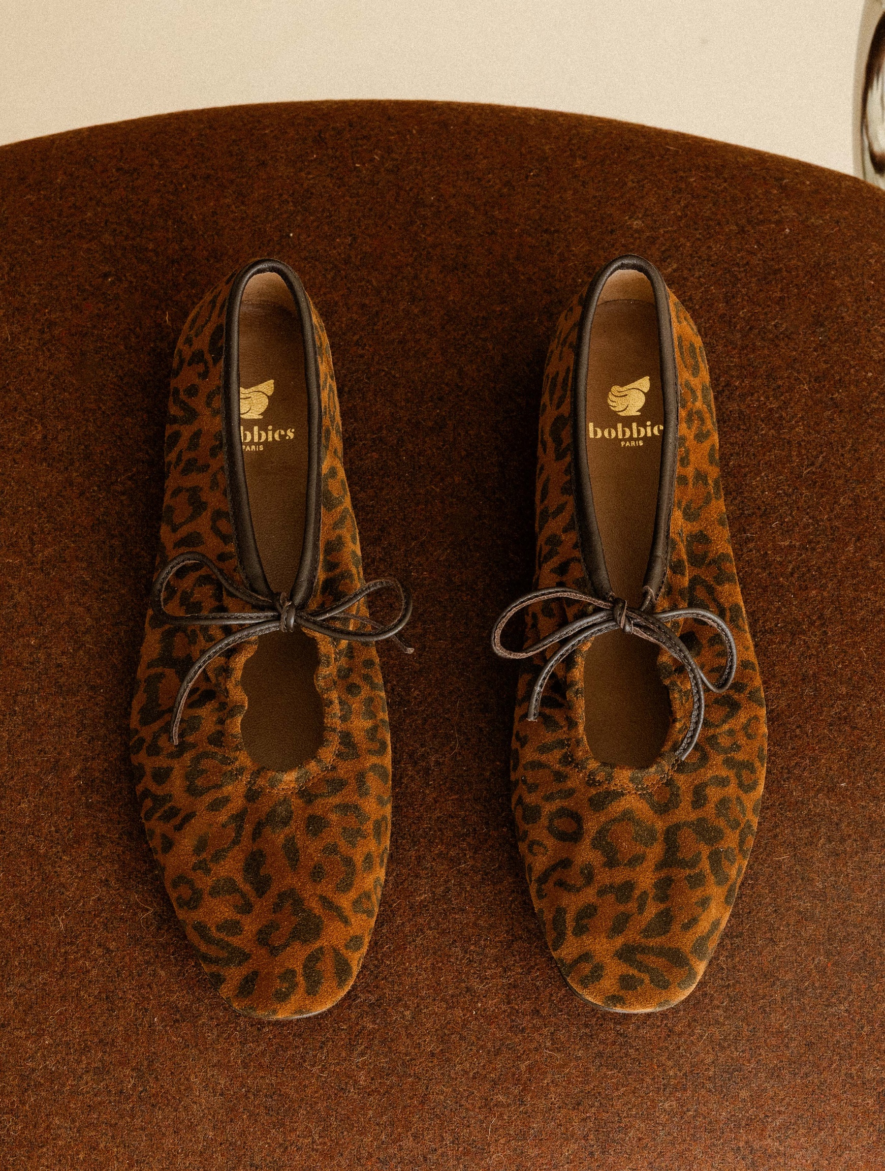 Women's leopard print suede lace-up ballerinas | Faye Wild Leo